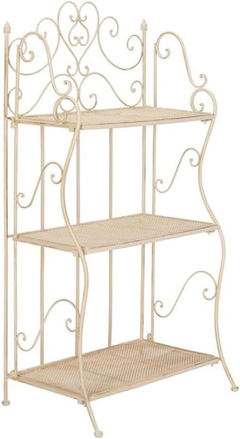 SAFAVIEH PAT5022A Outdoor Collection Torus Pearl White 3-Tier Shelf by SAFAVIEH