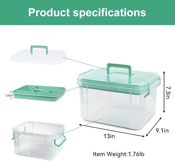 DOUKE 15qt Clear Medicine Organizer Storage Box - Image 4