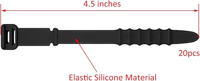 Silicone Zip Ties, Reusable Zip Ties, Elastic Cable Organizer - Image 5