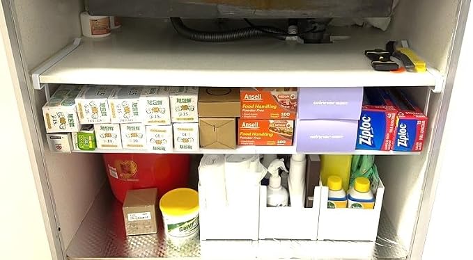 Foil and Plastic Wrap Organizer Holder Foldable Under Cabinet Shelf Kitchen - Image 7