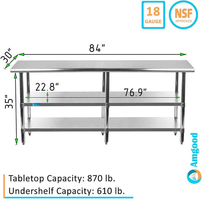AmGood Stainless Steel Work Table - Image 2