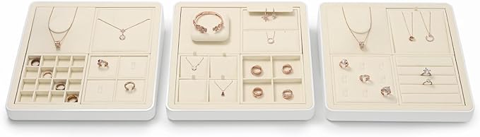 Oirlv Microfiber 9 Slots Jewelry Pendant Display Tray Jewelry Necklace - Image 4