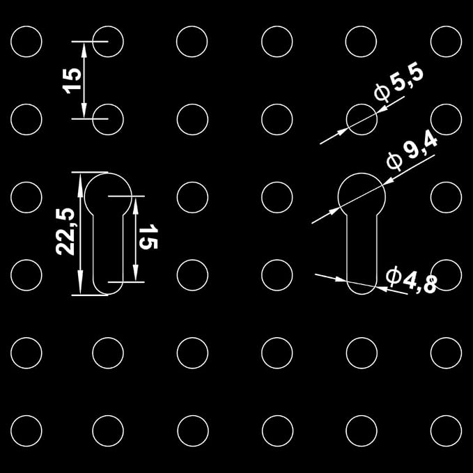 Wall-Mounted Peg Boards 3 pcs 15.7"x22.8" Steel 145349 - Image 9