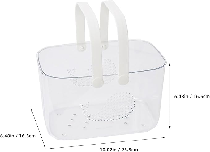 Ergonomic Handle Plastic Storage Basket Bathroom Organizer - Image 2