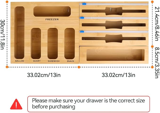 LDQ 9-in-1 Shatterproof Square Bamboo Storage Box - Image 9