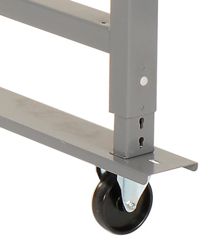 Global Industrial Mobile Adjustable Height C-Channel Leg Workbench, Maple - Image 7