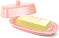 Flexzion Ceramic Pink European Butter Dish by Flexzion