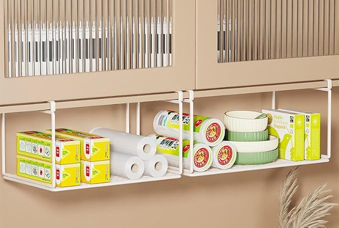 Foil and Plastic Wrap Organizer Holder Foldable Under Cabinet Shelf Kitchen - Image 6