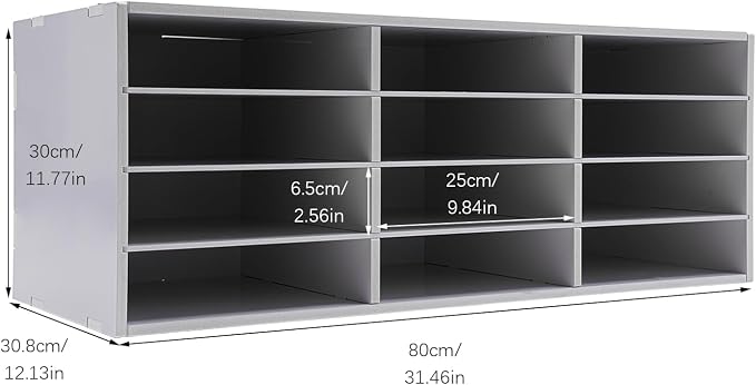 Mail Sorter Organizer, 12 Compartments Mailbox - Image 6