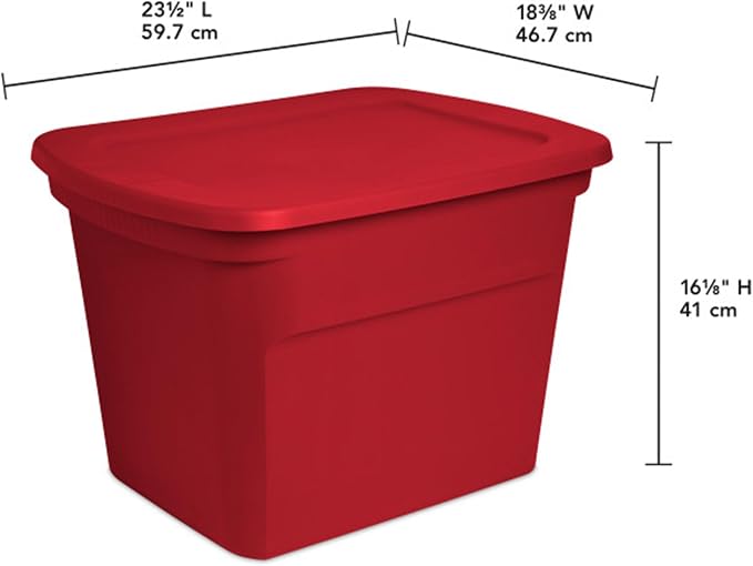 Sterilite 18 Gallon Stackable Storage Tote Container, Seasonal Home Decor - Image 3