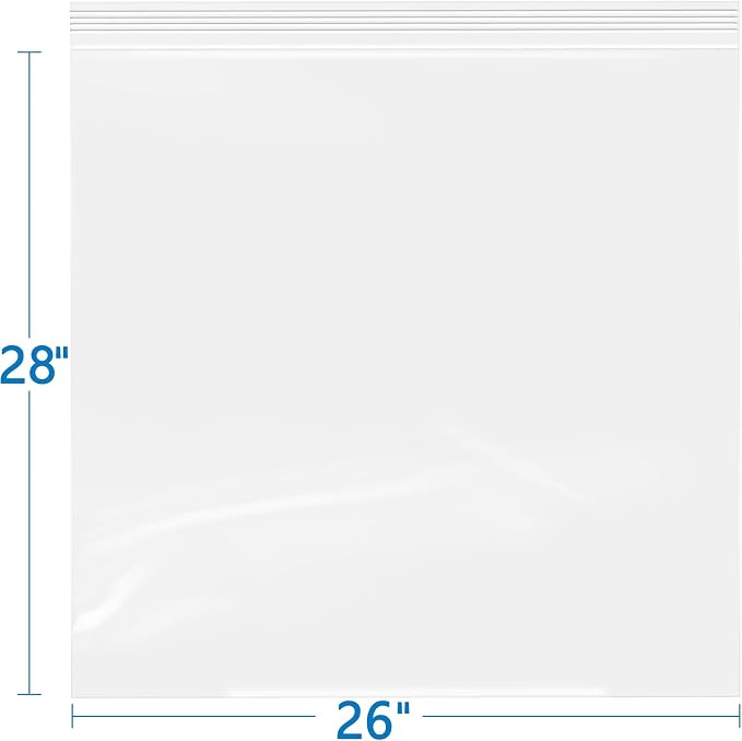 iMailer- 26" x 28" 50 Pack- 2 Mil Resealable Zip Bags- Clear Plastic Bags - Image 2