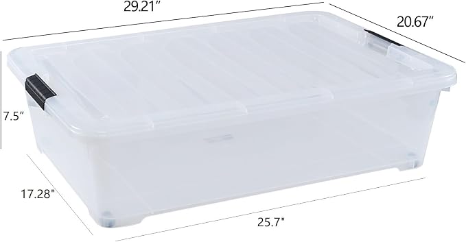 Zopnny 50 Quart Large Underbed Storage Bins - Image 2