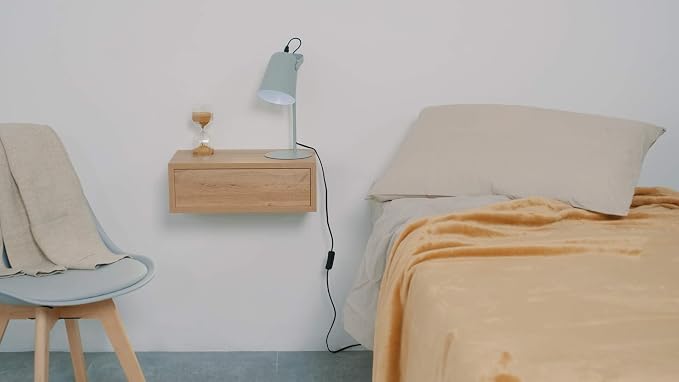 Mobili Fiver, Riccardo Floating nightstand, Concrete Effect, Made in Italy - Image 2