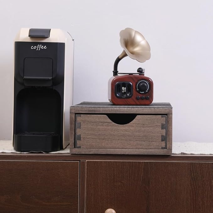 Coffee Pod Holders 1-Layer 1-Drawer Dark Brown - Image 5