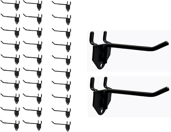 30 Packs 4" Long Metal Pegboard Hooks, Standard Hooks is Fit to Any Pegboard by NectaCol