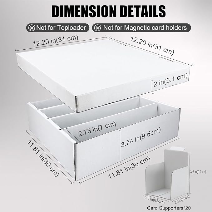 4 Pack Sports Card Boxes 3200 Count Cardboard Card Storage Box White Bulk Card - Image 2
