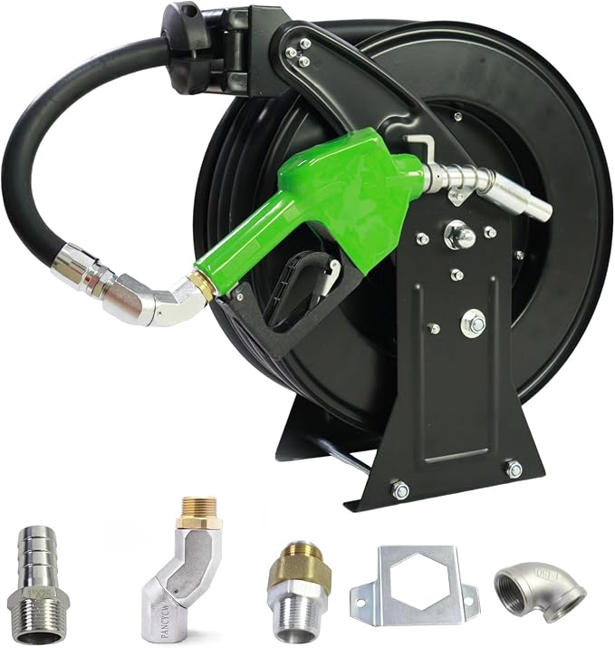 Fuel Hose Reel, 3/4"X50' Retractable Ratchet Spring Driven Diesel Hose Reel by Qualityyoucantrust