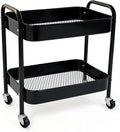 2 Tier Metal Rolling Utility Cart by Ufriandz