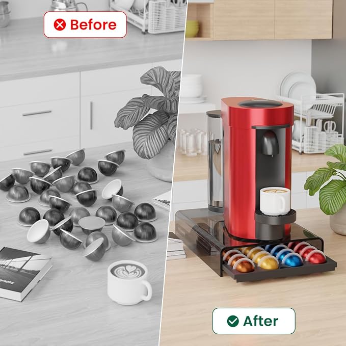 Coffee Pods Storage for Nespresso Vertuo Capsules Organizer, - Image 5
