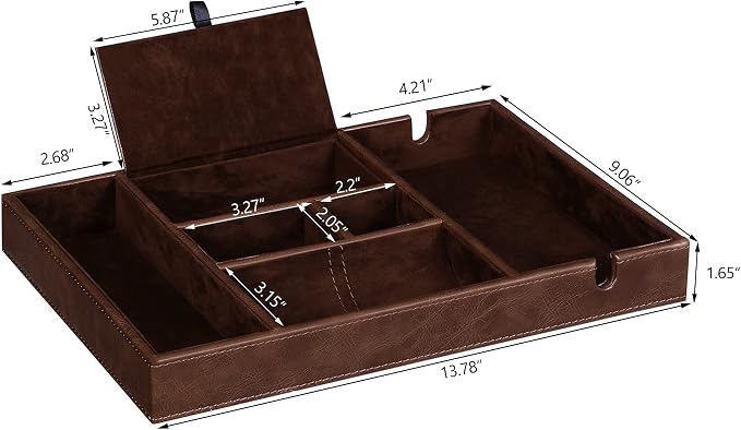 BEWISHOME Valet Tray for Men Dresser Organizer Nightstand Organizer Desktop - Image 4