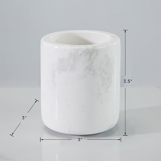 Natural White Marble Toothbrush Holder - Image 2