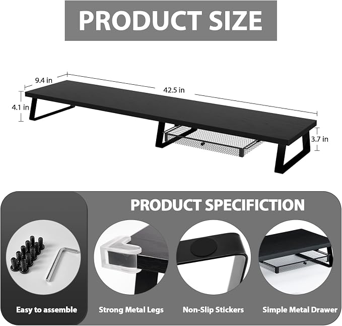 Aothia Large Dual Monitor Stand Riser - Image 4