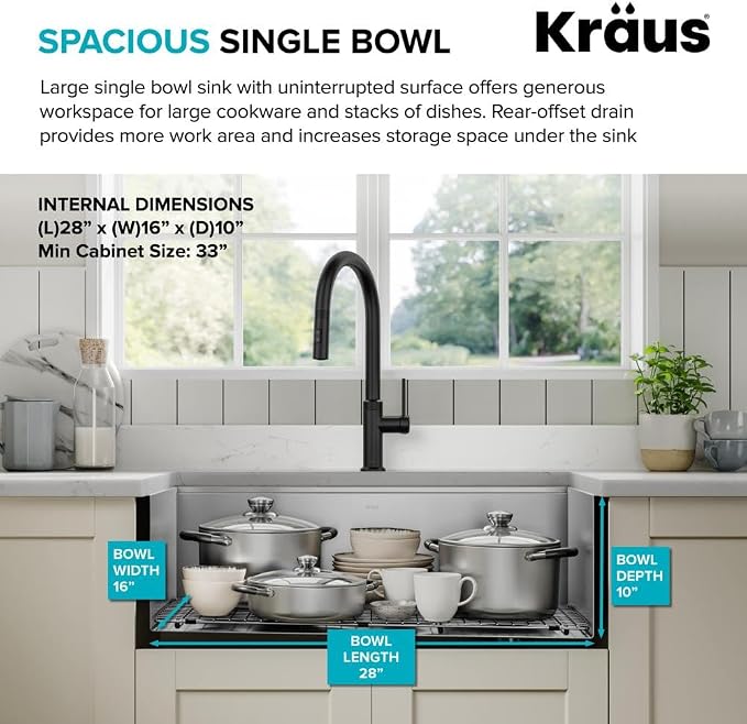 Kraus Kore 30-Inch Farmhouse Workstation - Image 4