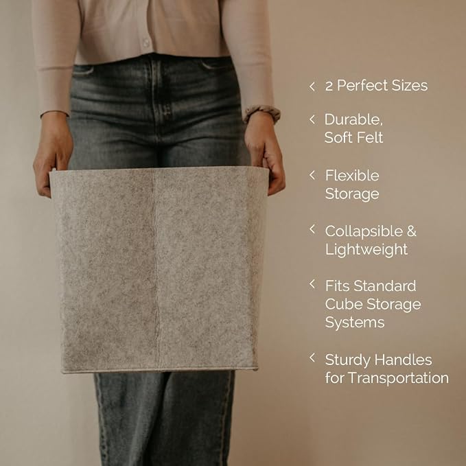 Parker Baby Co. Felt Foldable Storage Cube Bin - Image 4