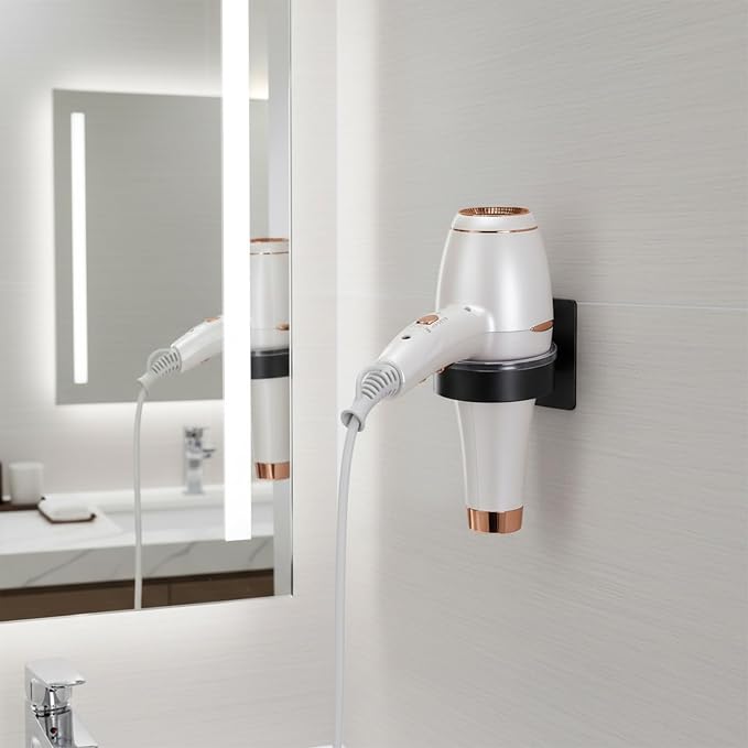 Dryer Holder Wall Mounted, Adhesive Stainless Steel Blow Dryer Stand Hair Tool - Image 7