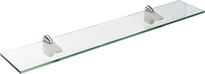 Spancraft Glass Falcon Glass Shelf, Brushed Steel, 8 x 33 by Spancraft