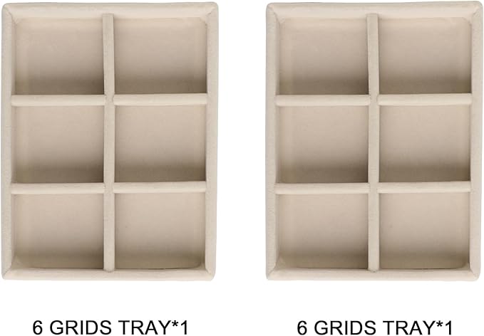 Frebeauty Small Jewelry Tray Set, Stackable Velvet Jewelry Organizer Tray - Image 2