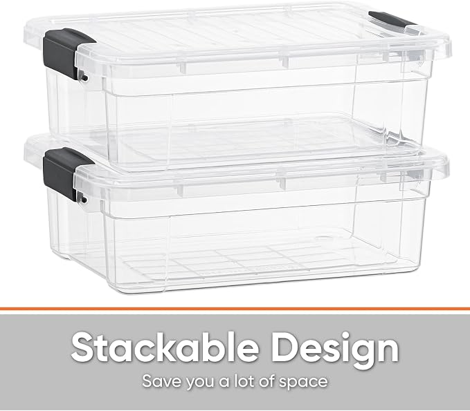 Superio Clear Storage Box with Lid, 2.3 Quart Plastic Container Bins - Image 4