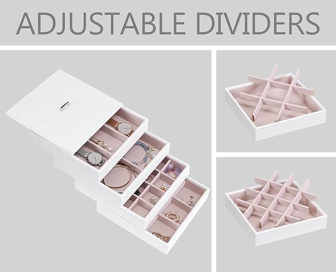 BEWISHOME Jewelry Organizer Trays Stackable Earring Storage Trays - Image 7