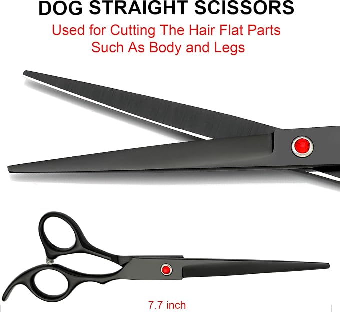 Professional Dog Grooming Scissors kit Black 5 in 1, Dog Shears - Image 4