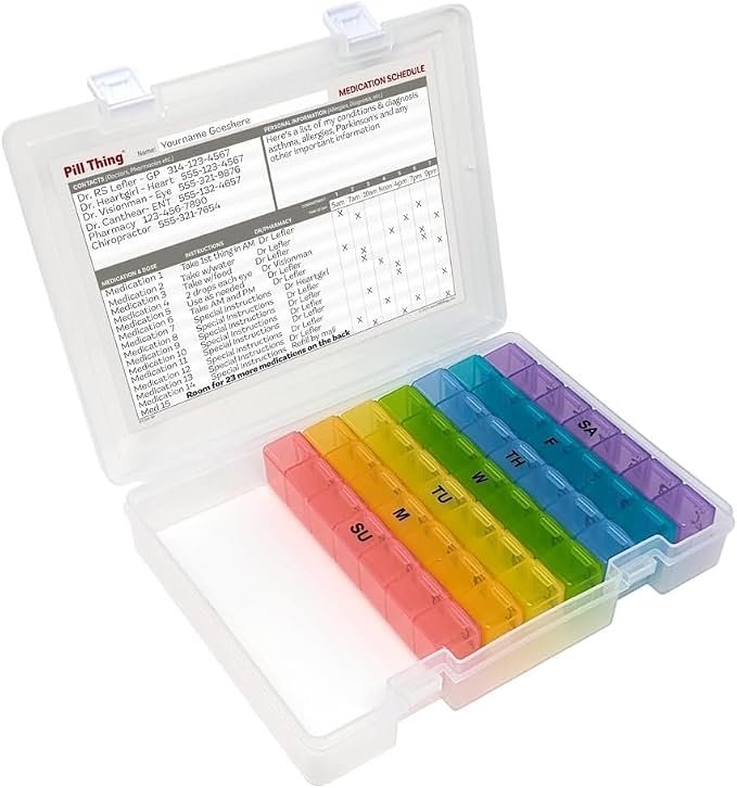 7 Times a Day Weekly Pill Box Organizer Case, Secure 7X Pillbox - Image 7