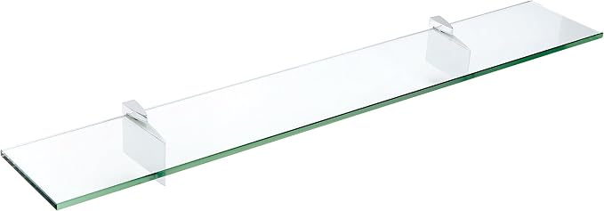 Spancraft Glass R-4.75x18-Chrome Raven Glass Shelf, 4.75" x 18" by Spancraft