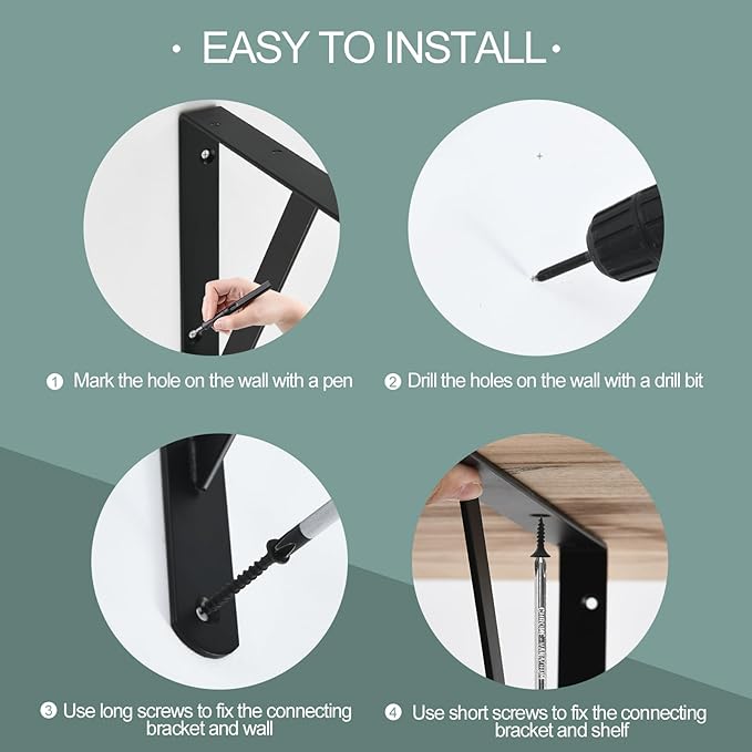 20 Pack L14 x H 10" Black Heavy Duty Shelf Brackets - Image 4
