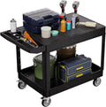 2 Tier Plastic Rolling Utility Cart on Wheels, Heavy Duty Tool Cart by Bettertoolsforbetterlife