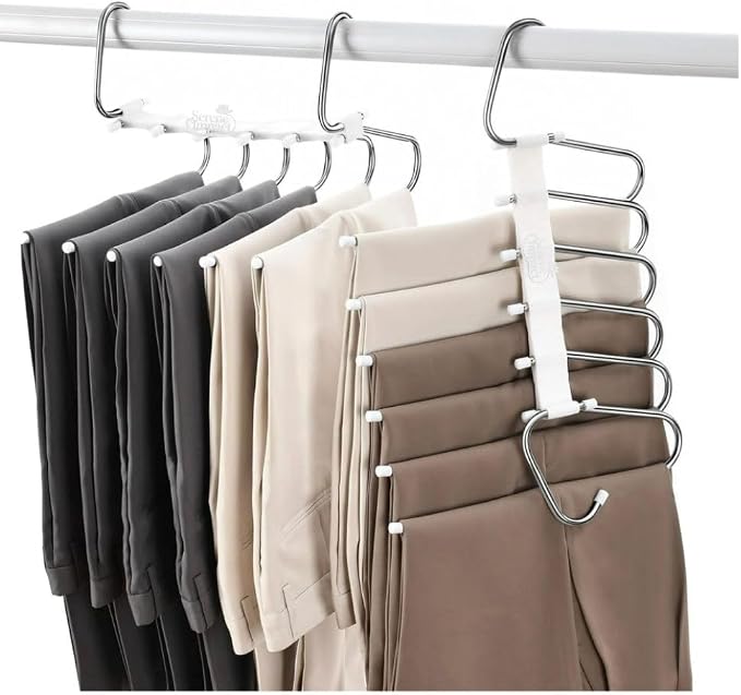 Space-Saving 6-Tier Metal Pants Hanger by Unknown