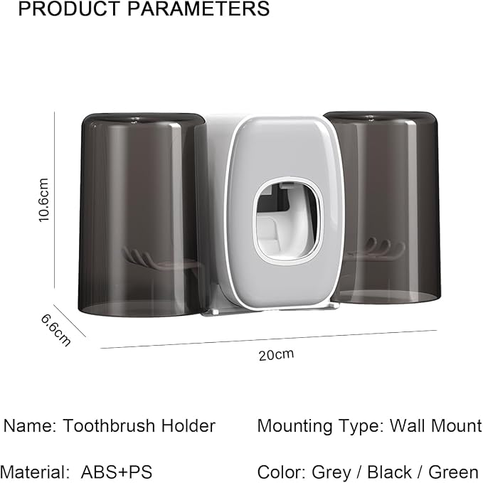 Toothbrush Holders for Bathrooms Toothbrush Holder Wall Mounted Toothpaste - Image 6