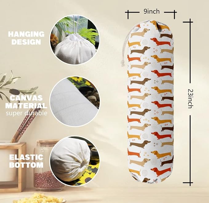 Dog Pattern Grocery Bags Holder Organizer - Image 3
