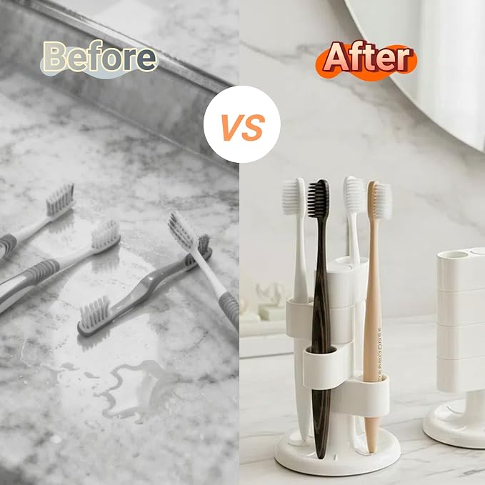 2-Pack 360° Rotating Toothbrush Organizer - Image 7
