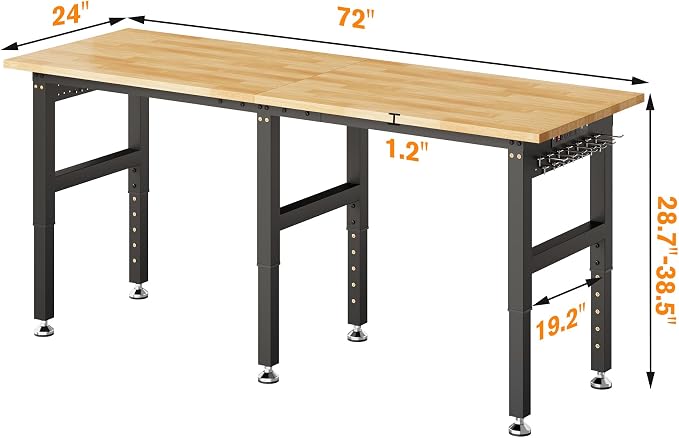 SPECRAFT 72“ Adjustable Heavy Duty Workbench - Image 7