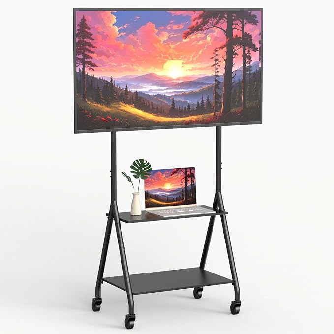 ZHOOGE Mobile TV Cart with 2-Tier Shelf by ZHOOGE
