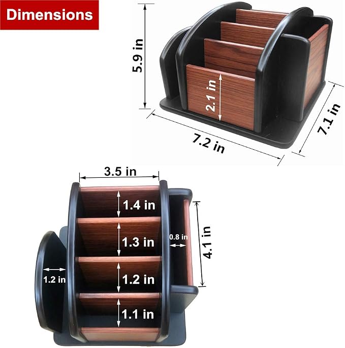 Revolving Remote control caddy, Wooden pen holder - Image 7