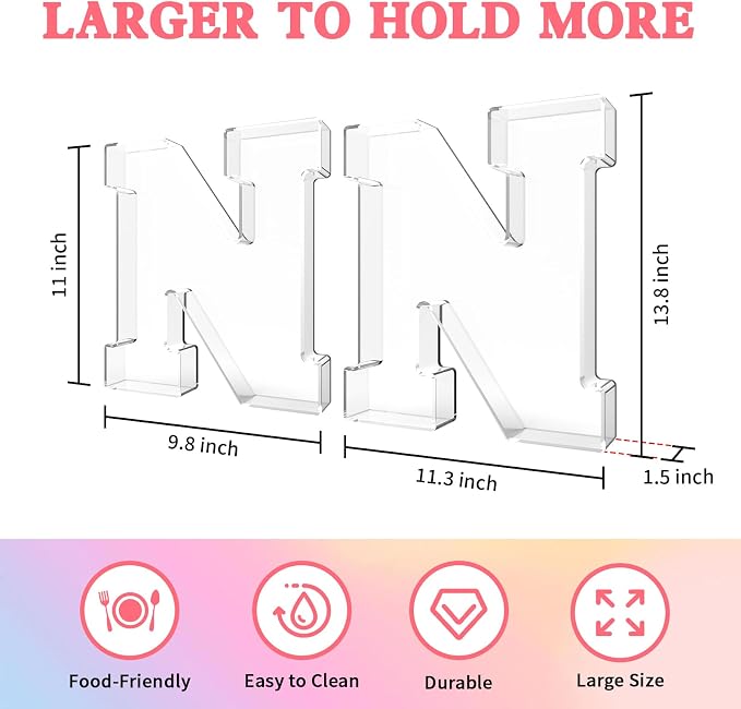 13.8" Acrylic Letter Charcuterie Tray, Charcuterie Letters Fillable Box - Image 2