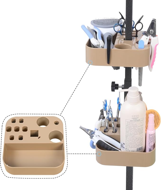 Adjustable Pet Grooming Storage Rack by Huioqwe