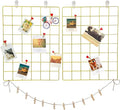 GBYAN Wall Grid 2 Pack Wire Photo Grid Panels Memo Board Wall Organizer by GBYAN