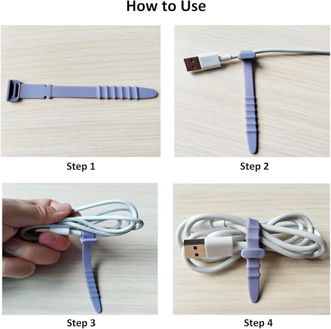 Silicone Zip Ties, Reusable Zip Ties, Elastic Cable Organizer - Image 6