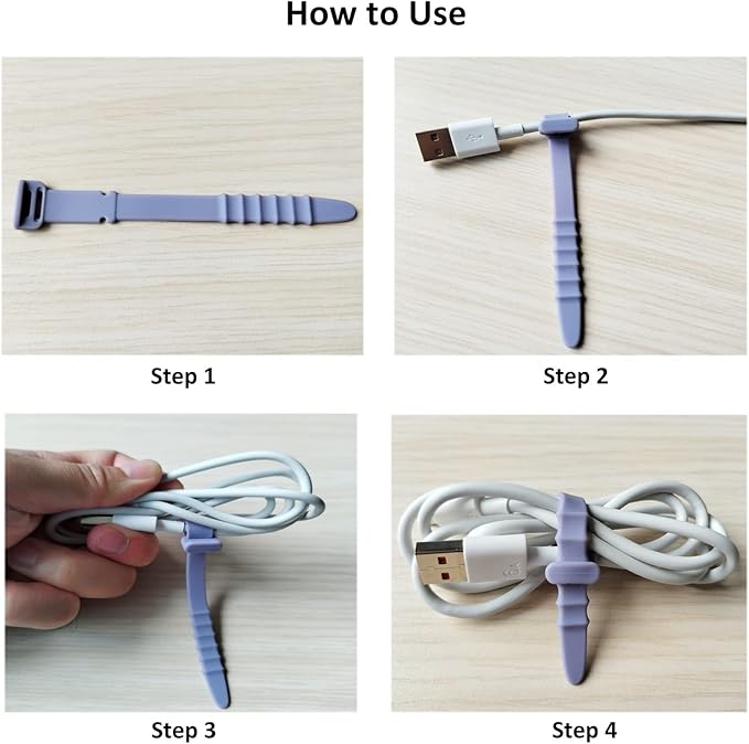 Reusable Silicone Zip Ties Cord Organizer: Silicone Cable Ties Straps - Image 6